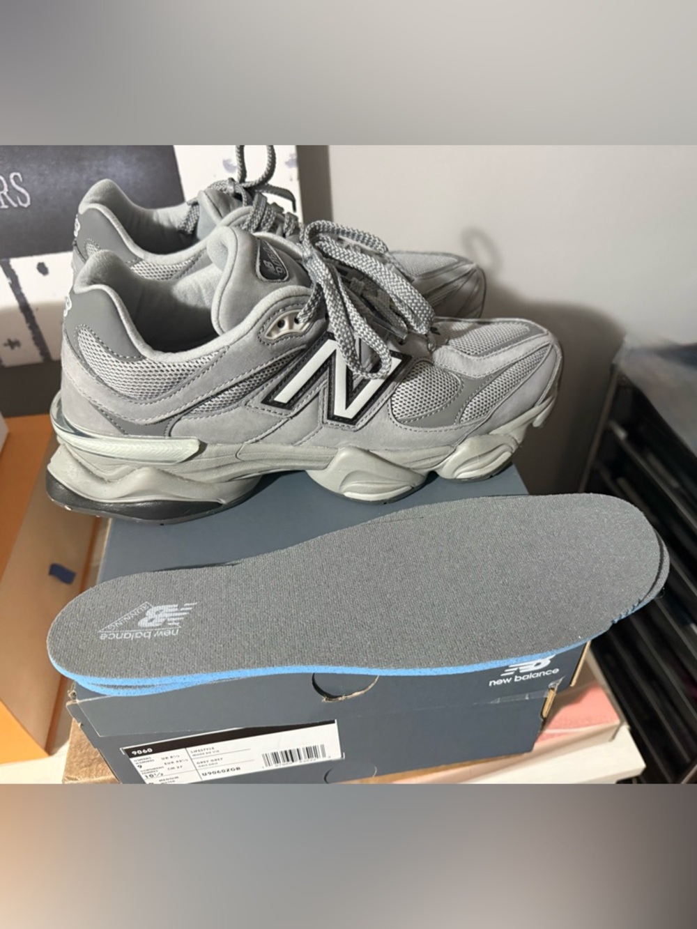 New Balance Gray 9060 Retro-Style Sneakers